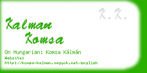 kalman komsa business card